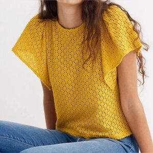 Madewell Texture and Thread Yellow Top